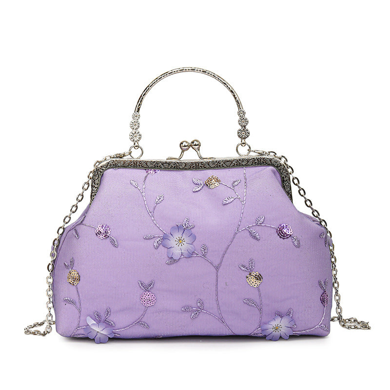 Floral Embroidered Evening Purse