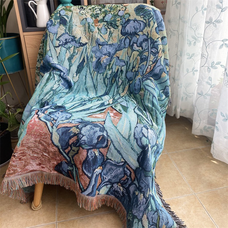 Artistic Vintage-Inspired Tapestry Blanket