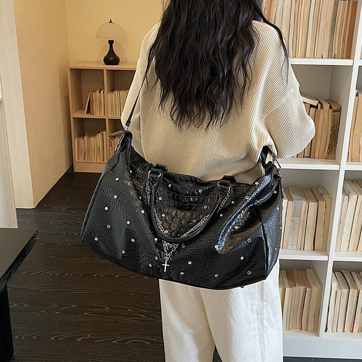 Elegant Textured Travel Duffle Bag Kalsten