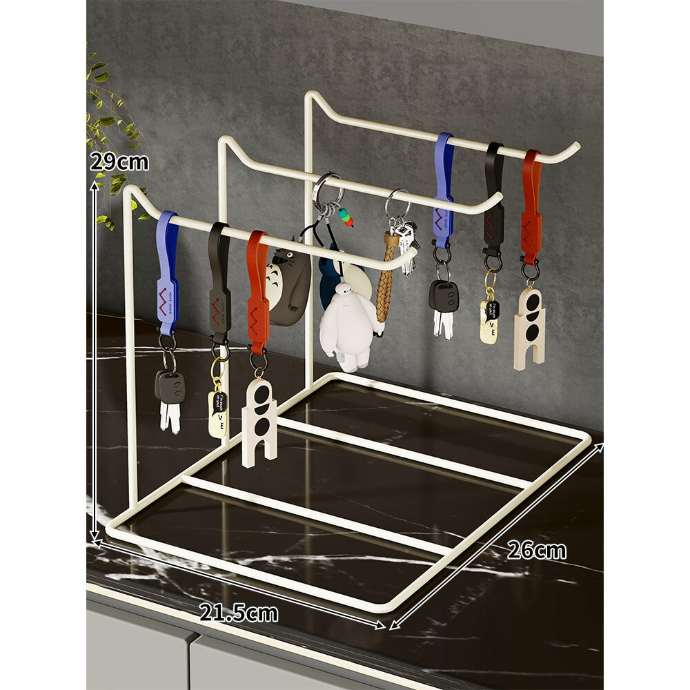 Slim Desktop Keychain & Accessories Hanging Stand with Minimal Metal Frame