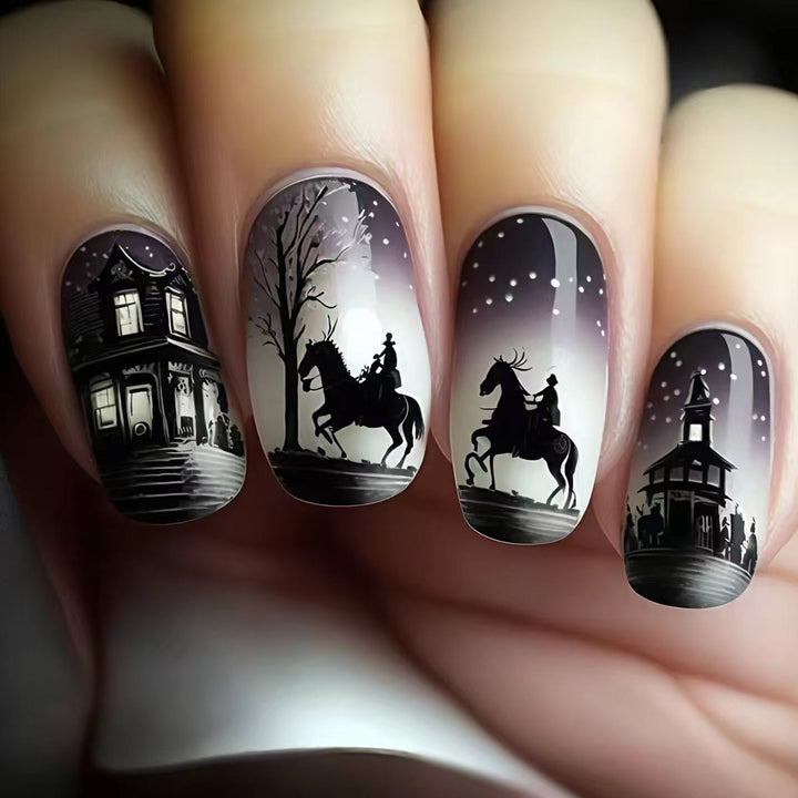 Artistic Night Scene Nail Art Kalsten