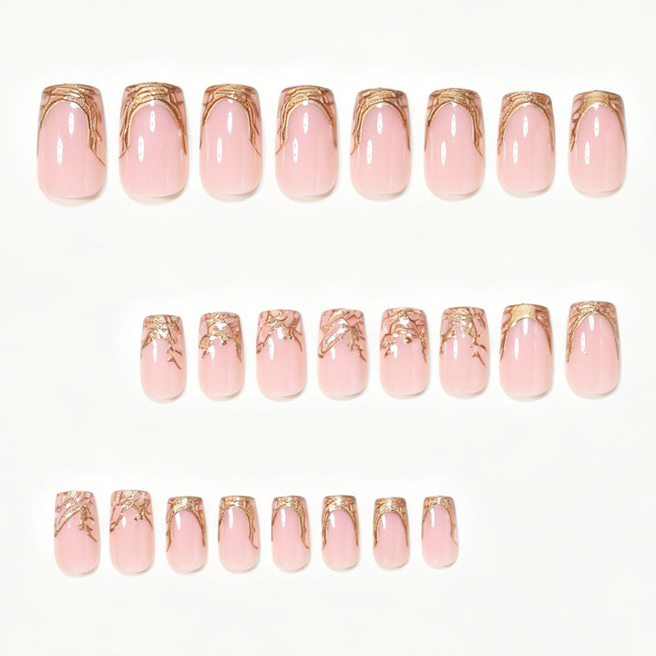 Elegant Gold Foil Acrylic Nail Art Set Kalsten