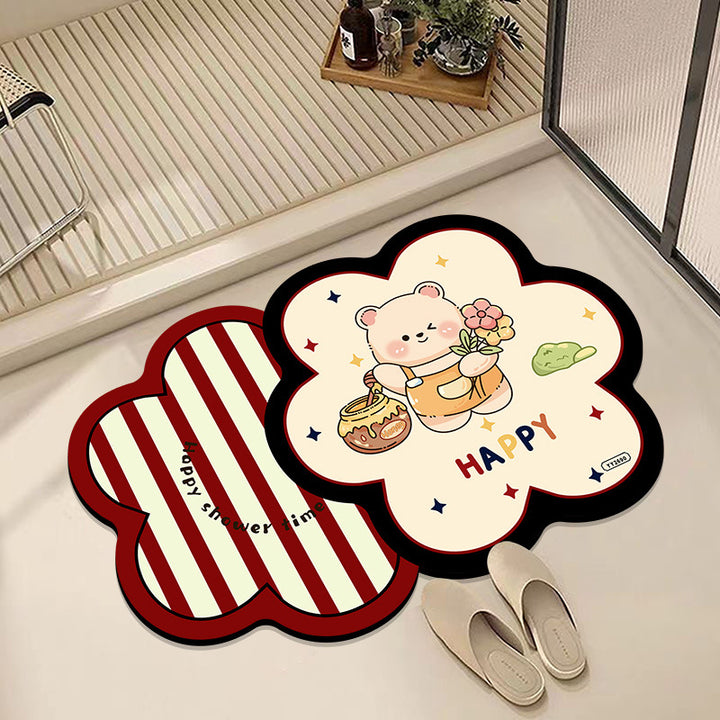 Cute Dog-Themed Plush Bath Mat
