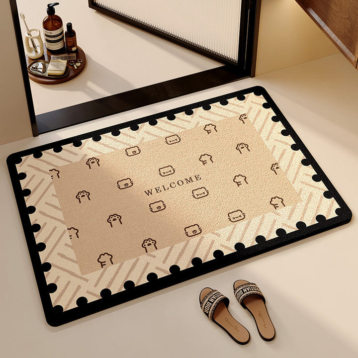 Cute Cat-Themed Bathroom Mat