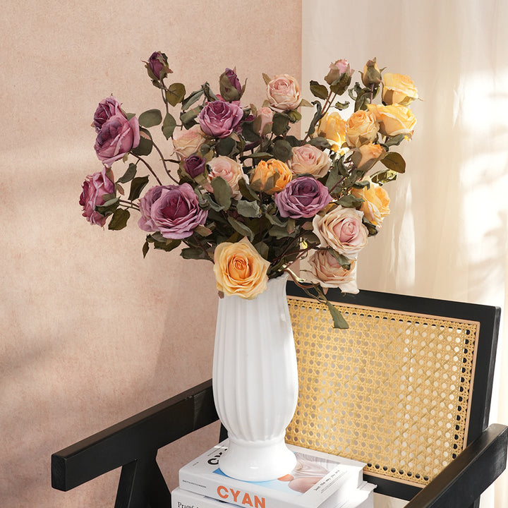 Elegant Faux Floral Rose Stem