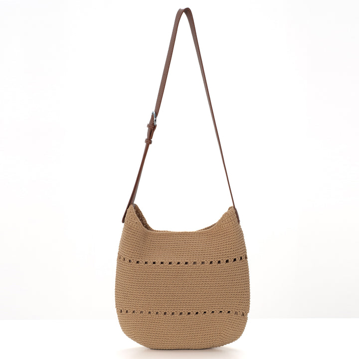 Comfortable crossbody bag made of crocheted material Kalsten