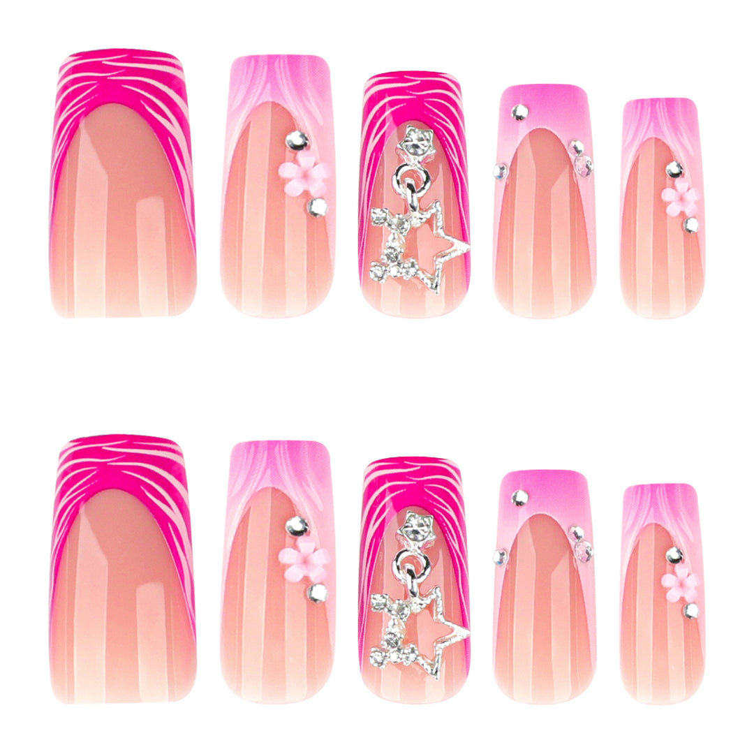 Artful nail designs with glitter and floral accents Kalsten