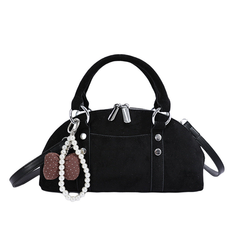 Structured Suede Handbag
