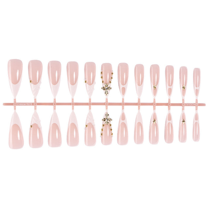 Elegant artificial nail set with unique embellishments Kalsten