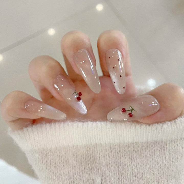 Decorative Press-On Nail Set with Glitter and Rhinestone Accents Kalsten