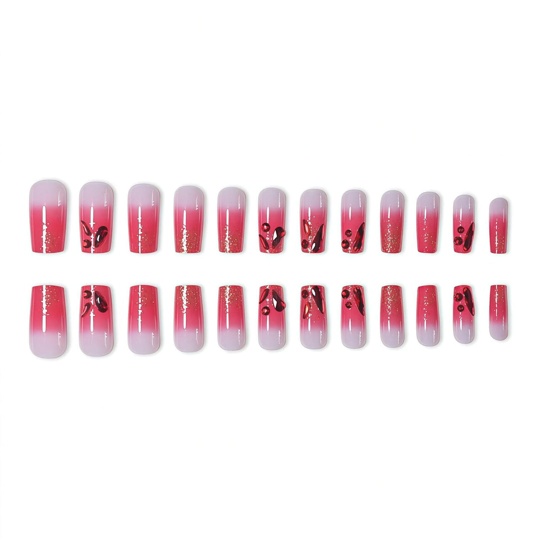 Elegant 3D Gemstone Press-On Nail Art Kalsten