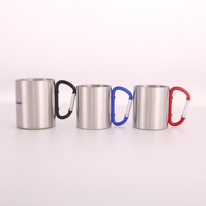 Women's Stainless Steel Coffee Mug with Carabiner Handle Kalsten