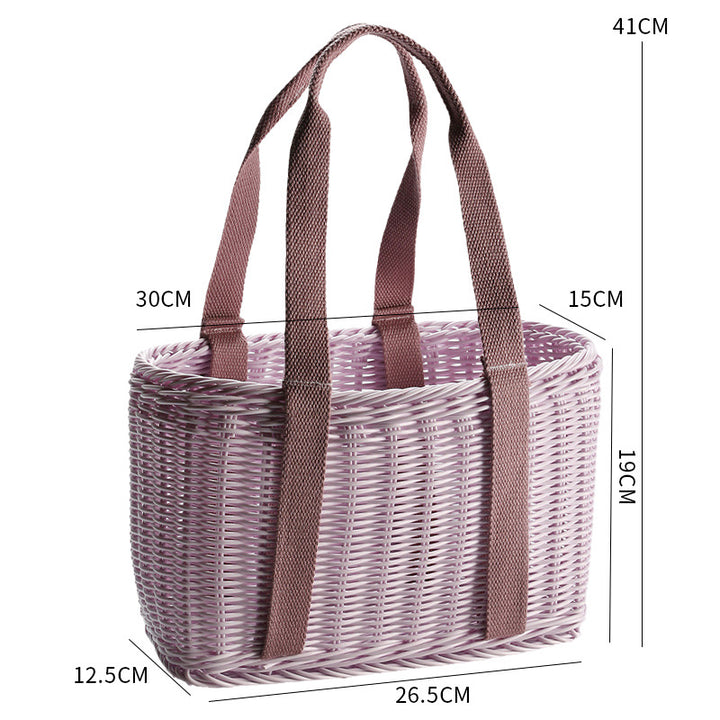 Unisex Robust braided shopping basket with comfortable fabric handles Kalsten