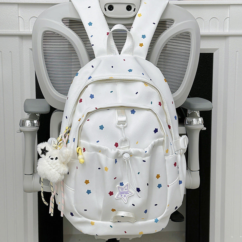 Backpack with Colorful Star Pattern and Versatile Compartments Kalsten