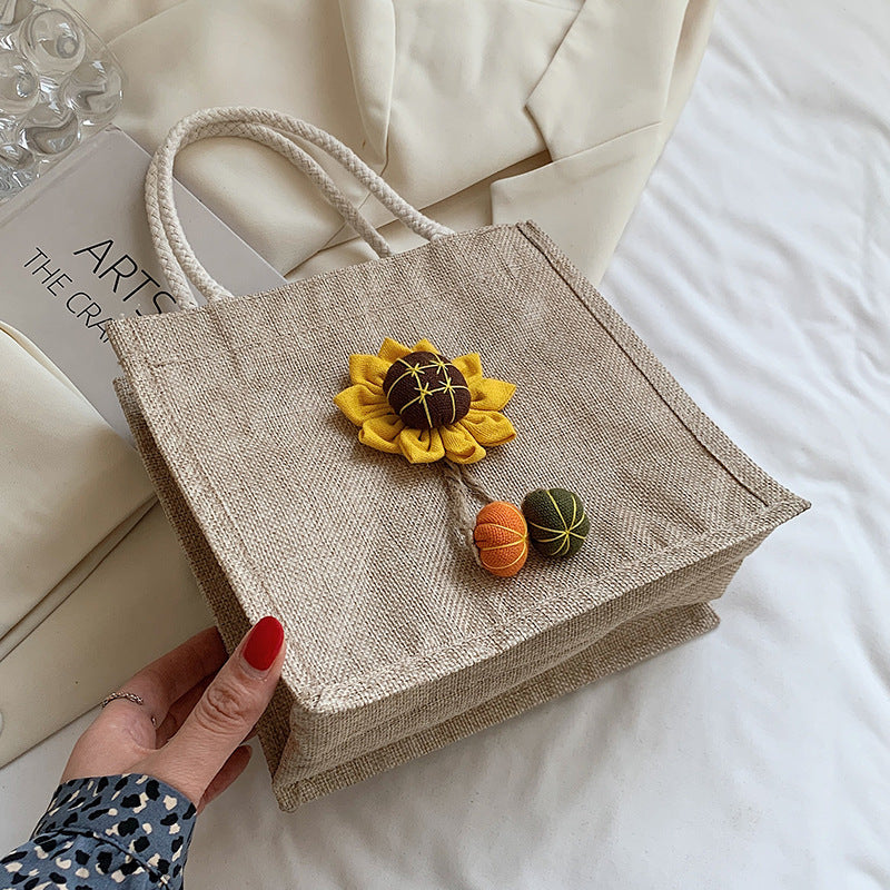 Decorative Floral Accent Handbag