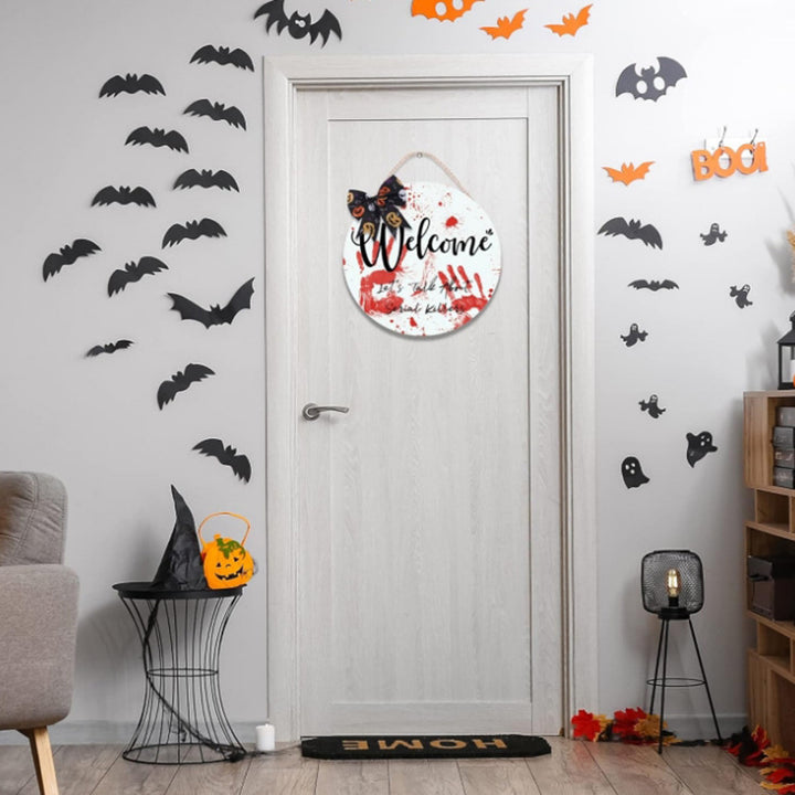 Halloween-Themed Decorative Welcome Sign