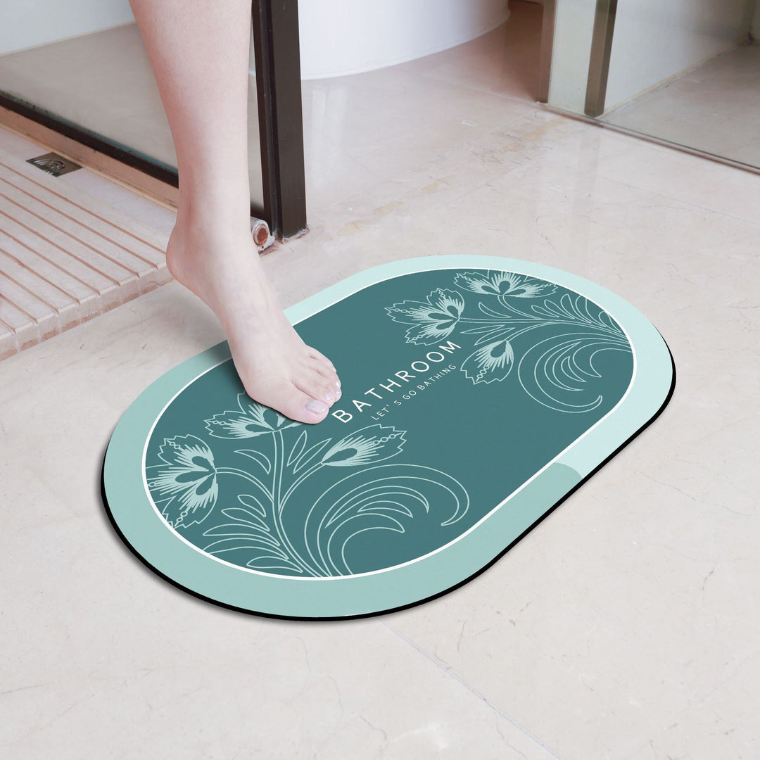 Elegant Floral Bathroom Mat Kalsten