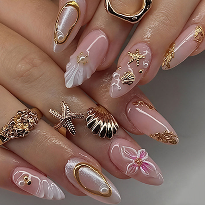 Decorative Sea-Themed Press-On Nails Kalsten
