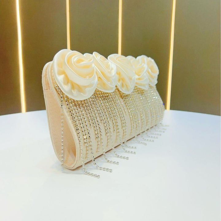 Floral-Embellished Evening Clutch