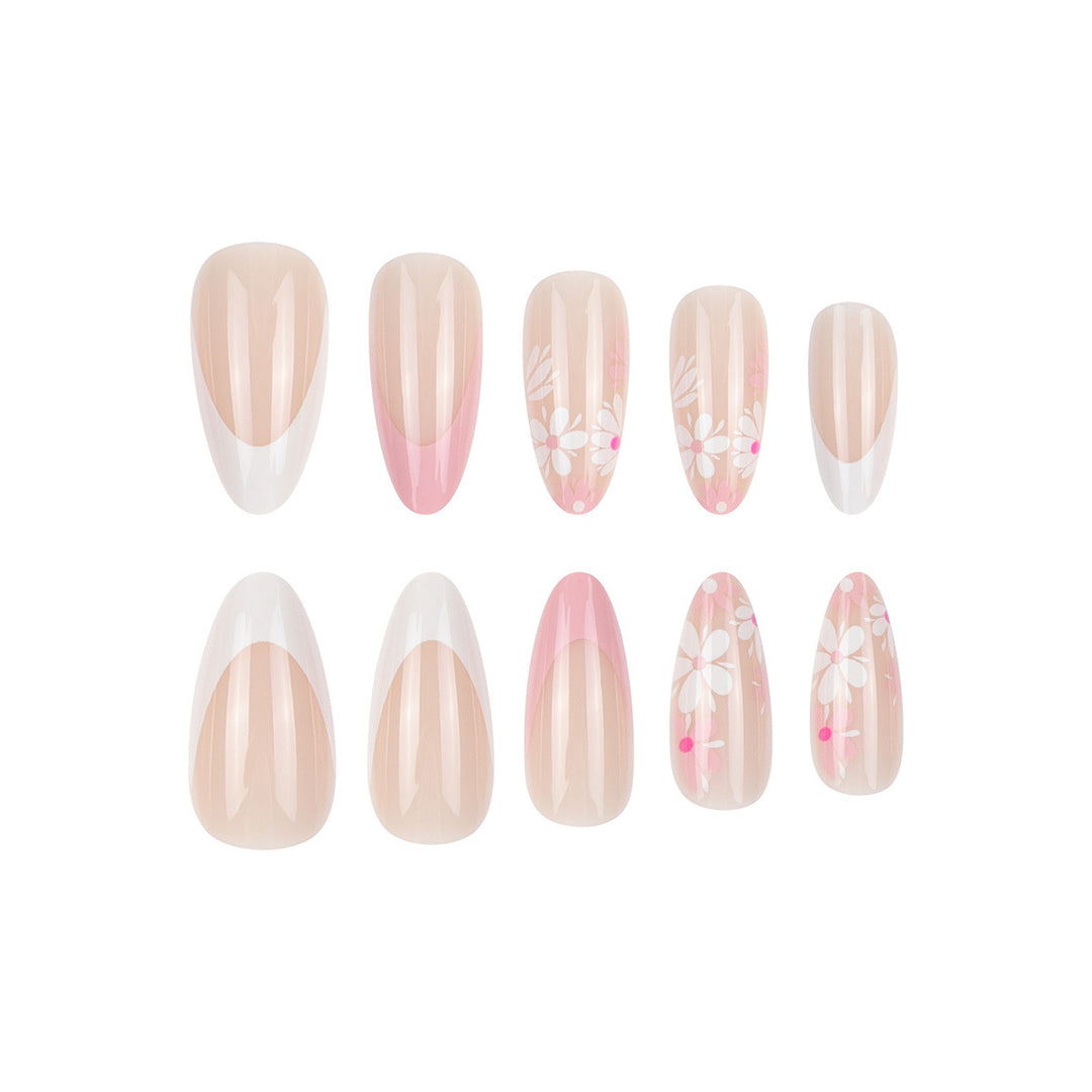 Decorative Floral Pointed Press-On Nails Kalsten
