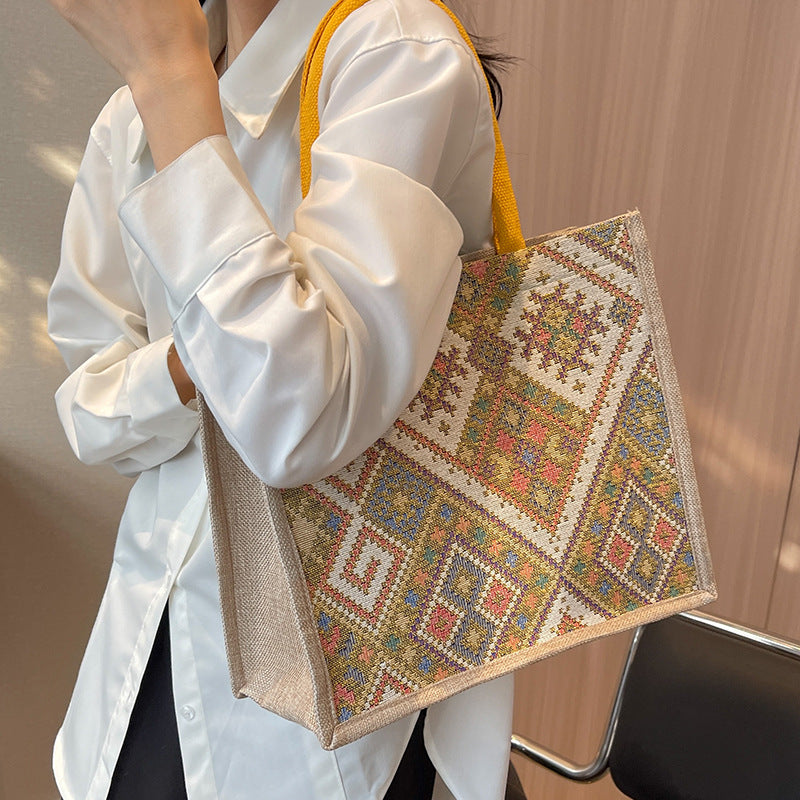 Artisan-Inspired Geometric Tote Bag