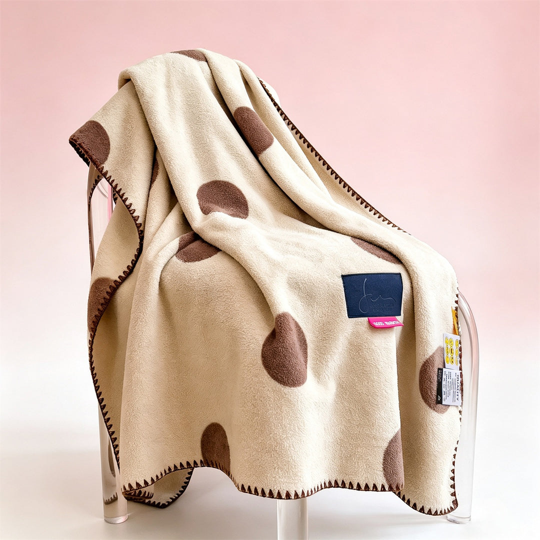Polka Dot Fleece Throw Blanket