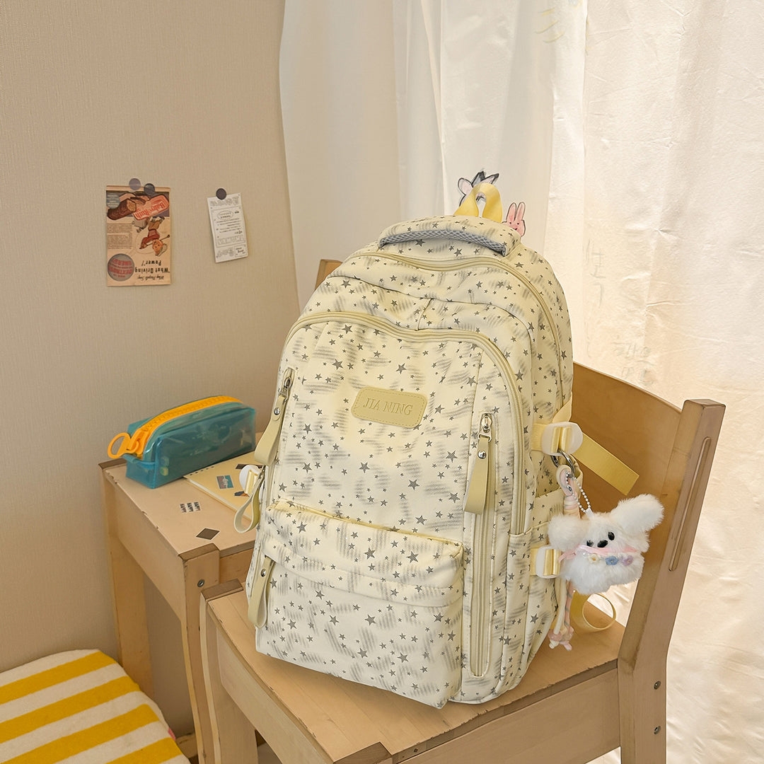 Stylish Multi-Compartment Star-Embellished Backpack Kalsten