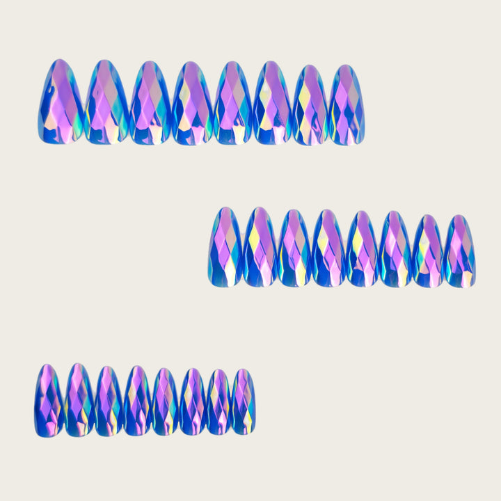 Artificial nails with faceted crystal design Kalsten