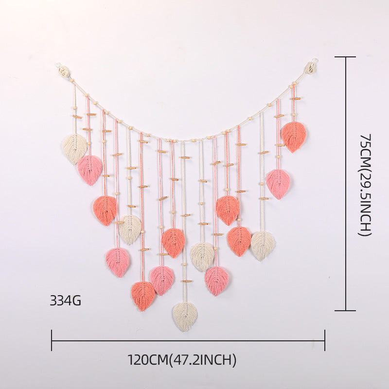 Macrame Wall Decor with Leaf Design Kalsten