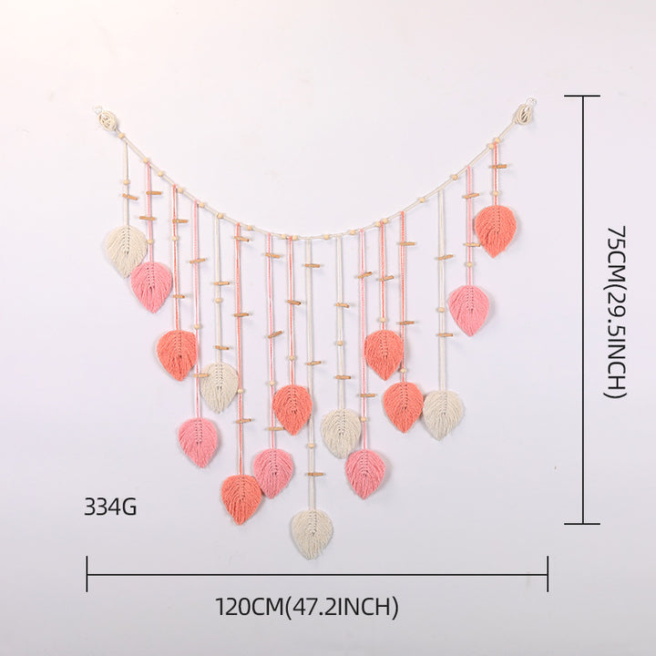 Macrame Wall Decor with Leaf Design Kalsten