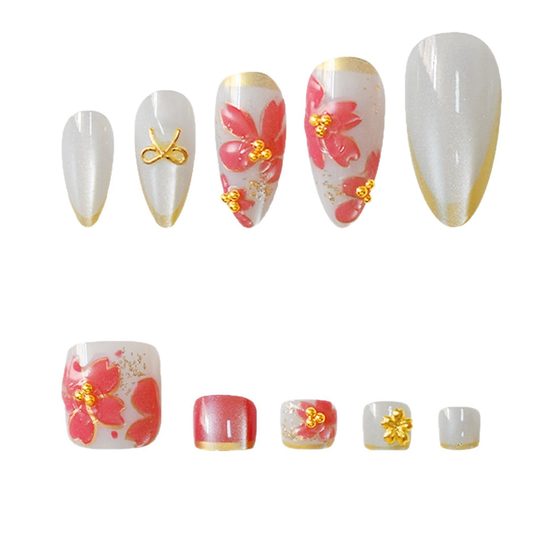 Elegant Floral Acrylic Nail Design Kalsten