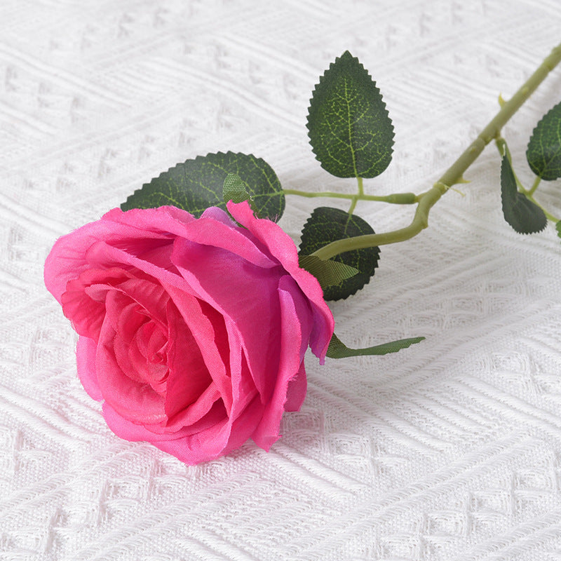 Realistic Fabric Rose Stem Decoration