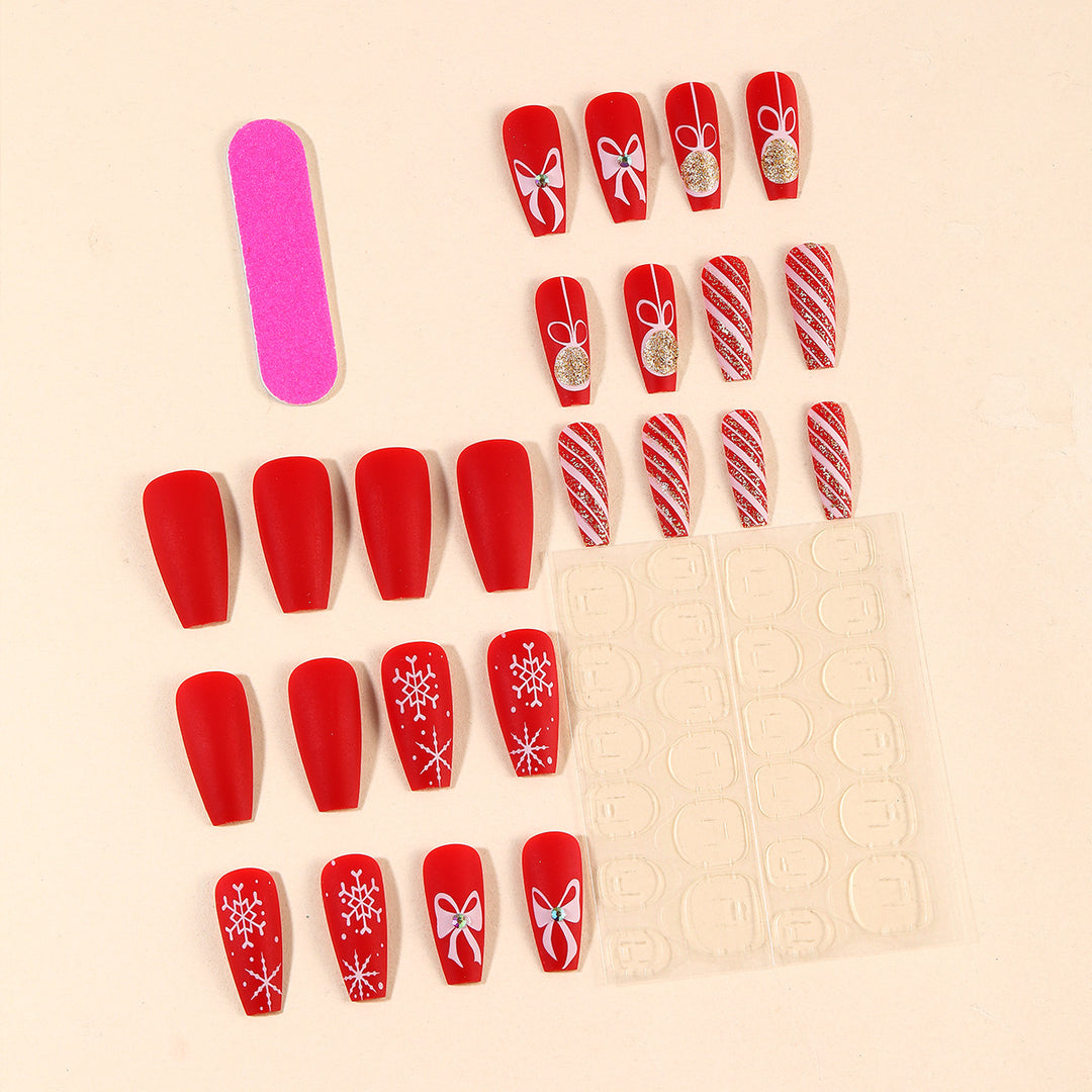 Festive Holiday-Themed Acrylic Nail Art Extensions Kalsten