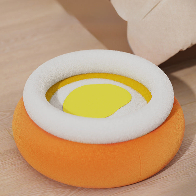 Egg-Shaped Plush Dog Bed