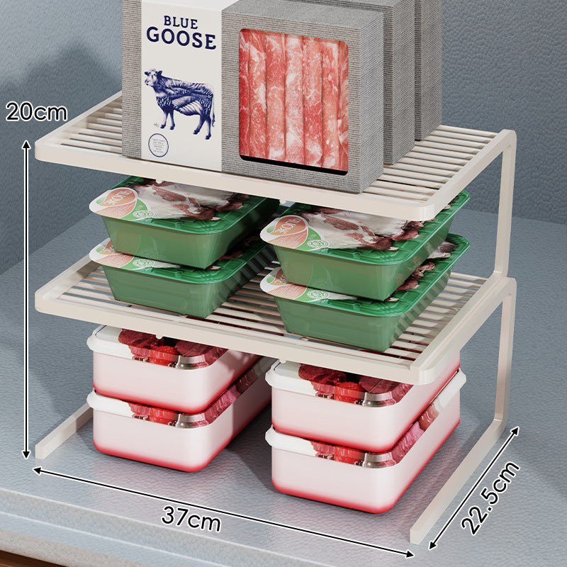 Compact Three Tier Slatted Metal Countertop Pantry Organizer