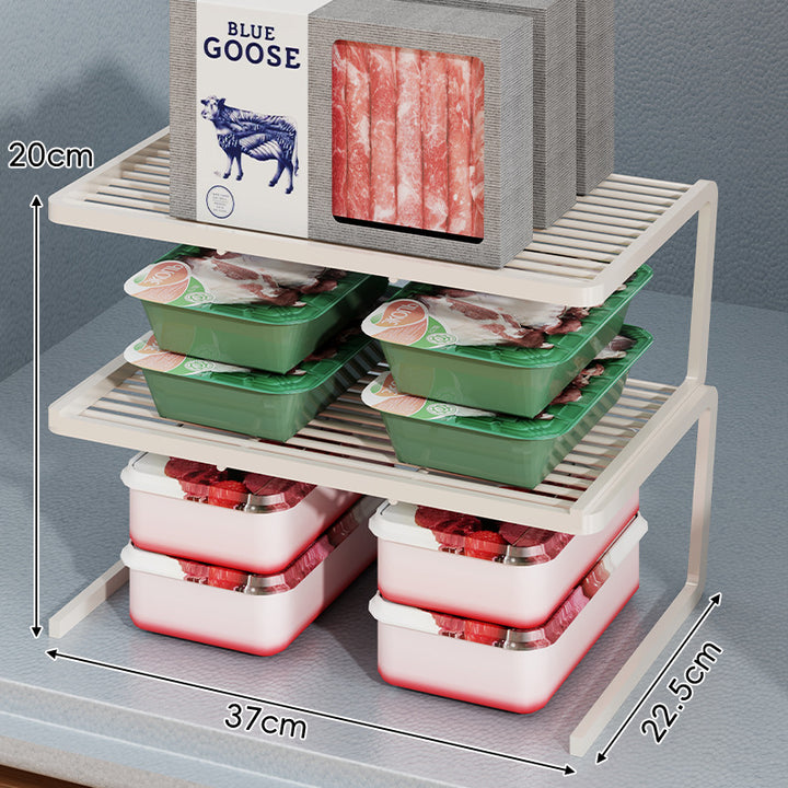 Compact Three Tier Slatted Metal Countertop Pantry Organizer