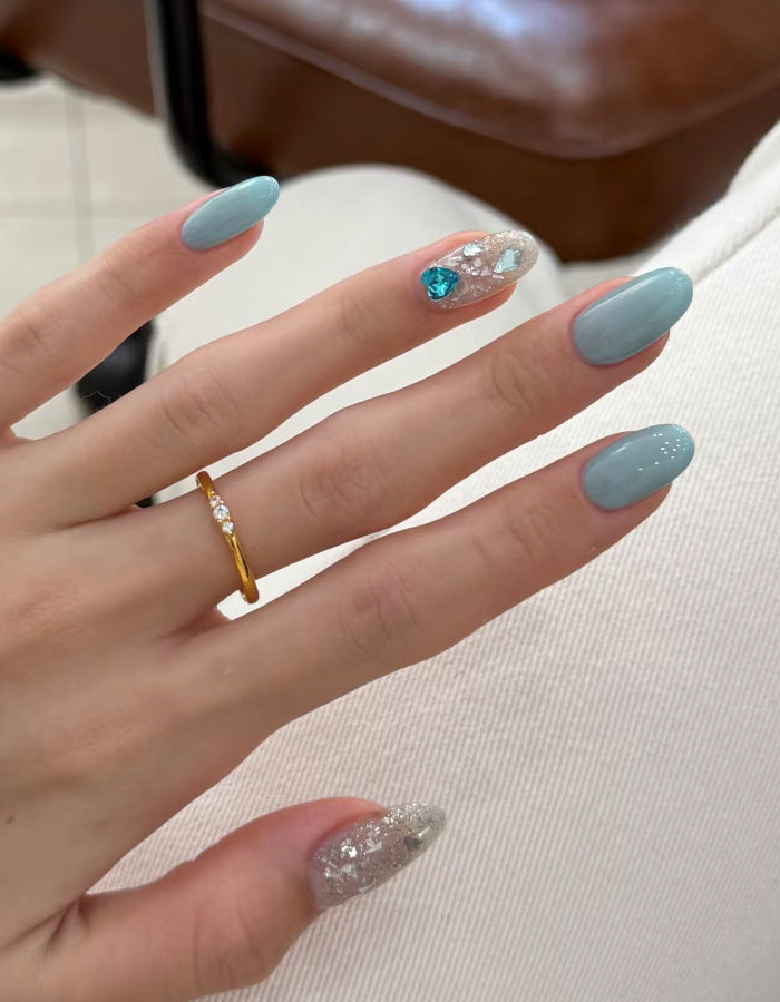 Premium Decorative Press-On Nail Set with Glitter and Gem Accents Kalsten