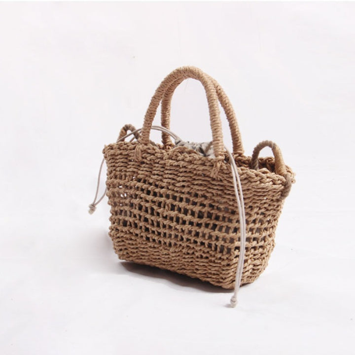 Handcrafted basket bag with detachable shoulder strap Kalsten