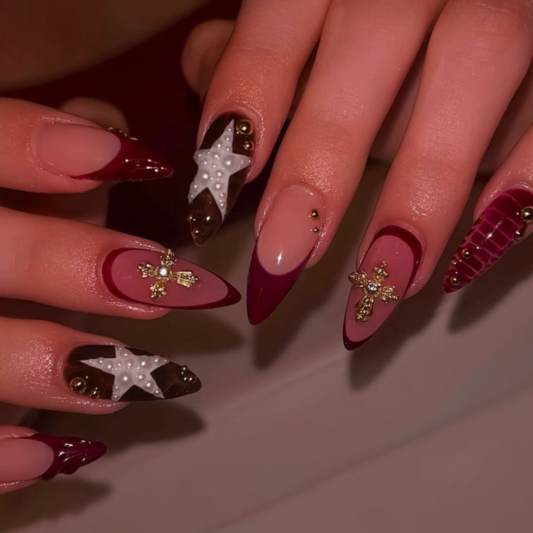 Glamorous Textured Acrylic Nail Enhancements Kalsten