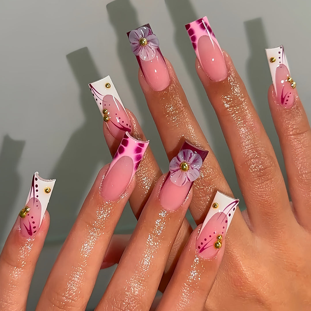 Artistic 3D Floral Press-On Nail Designs Kalsten