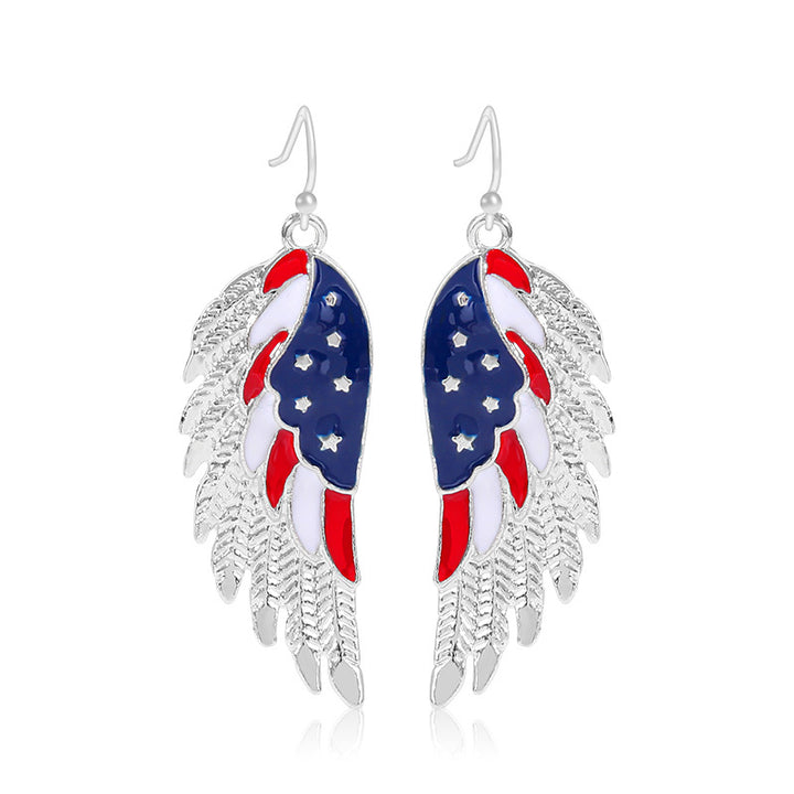 Women's long multi-layer star drop earrings with crystal embellishments and rhodium-plated alloy Kalsten