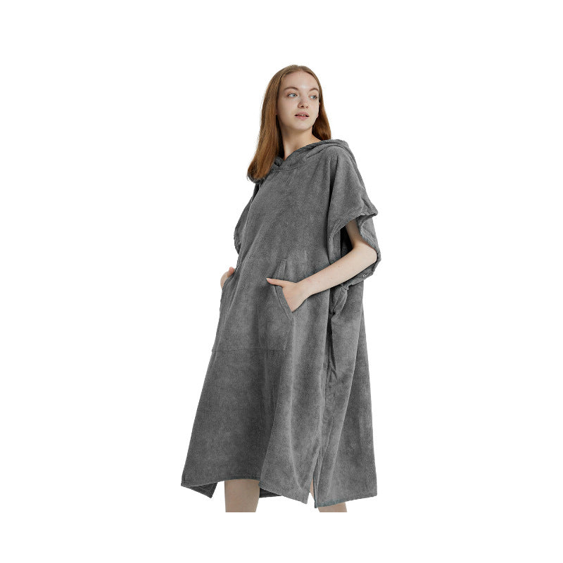 Women's Hooded Poncho made of soft Microfiber Fabric Kalsten