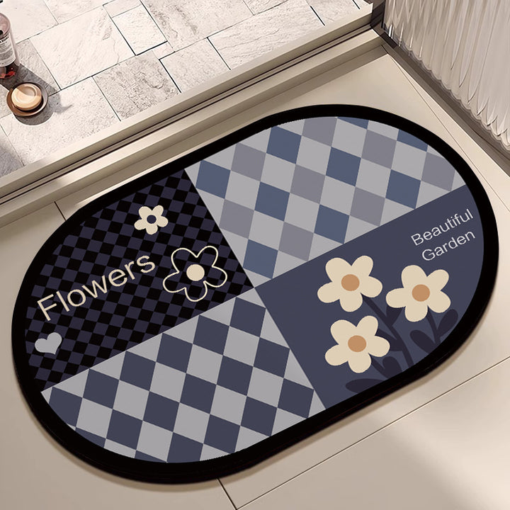 Floral Design Cotton Bath Mat Kalsten