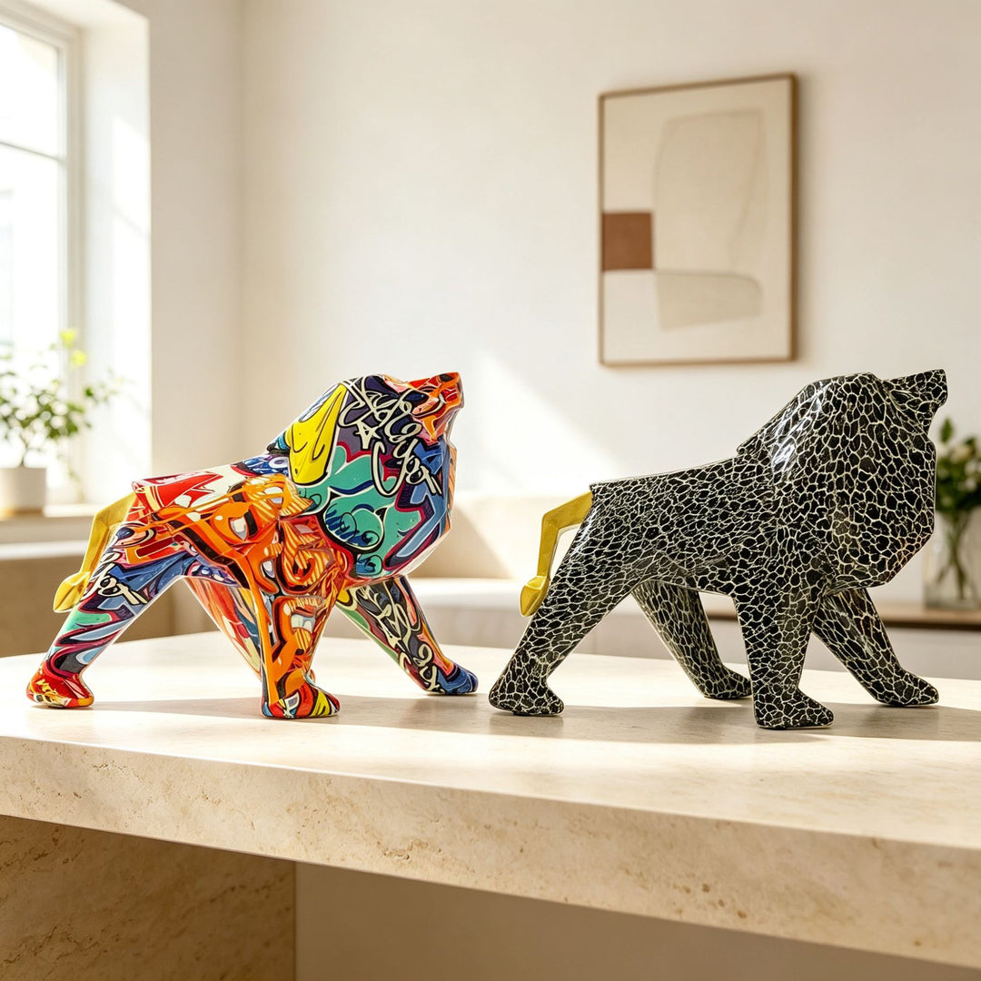 Colorful lion figure made of high-quality resin Kalsten