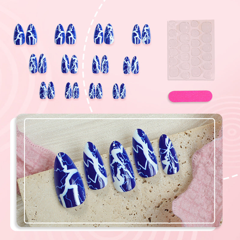 Lightning Bolt Pattern Press-On Nail Set