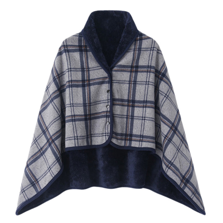 Women’s stylish hooded blanket with checkered pattern Kalsten