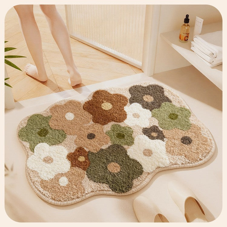 Plush Floral Bath Mat