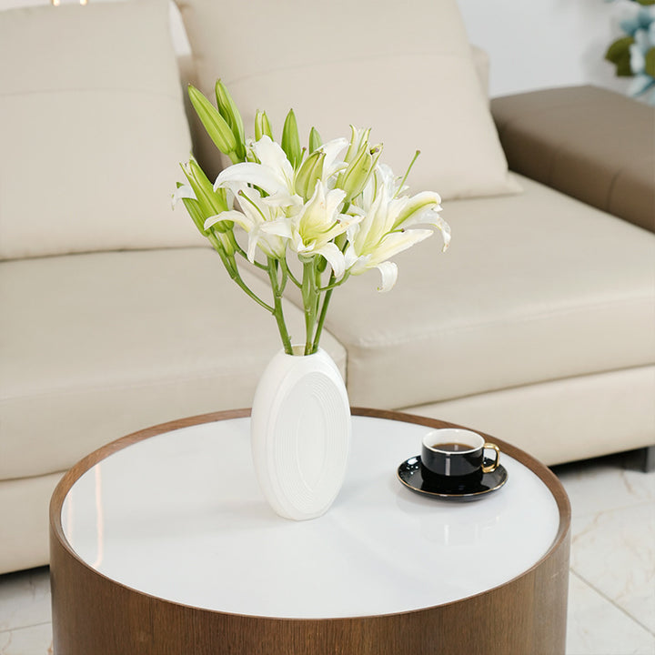 Textured Oval Decorative Vase Kalsten