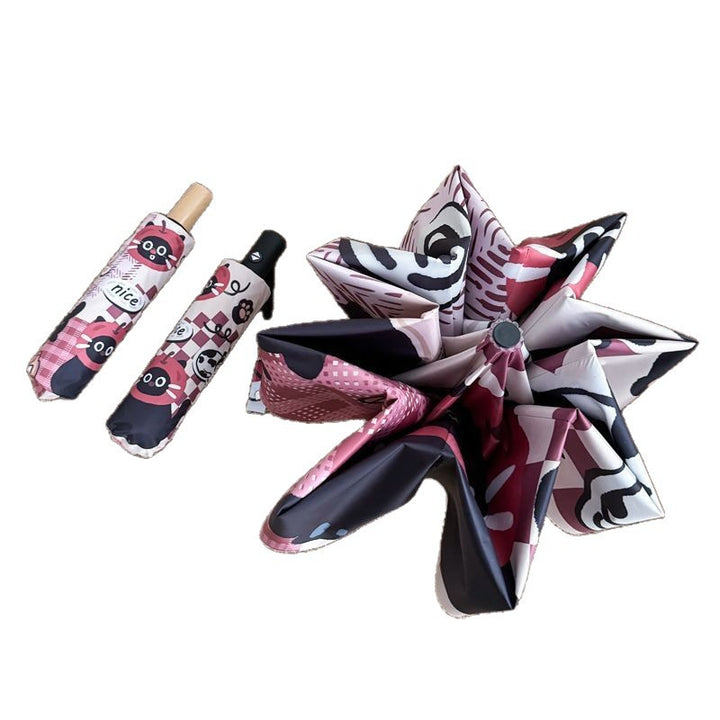 Ladies Foldable Umbrella with Cute Animal Motifs Kalsten