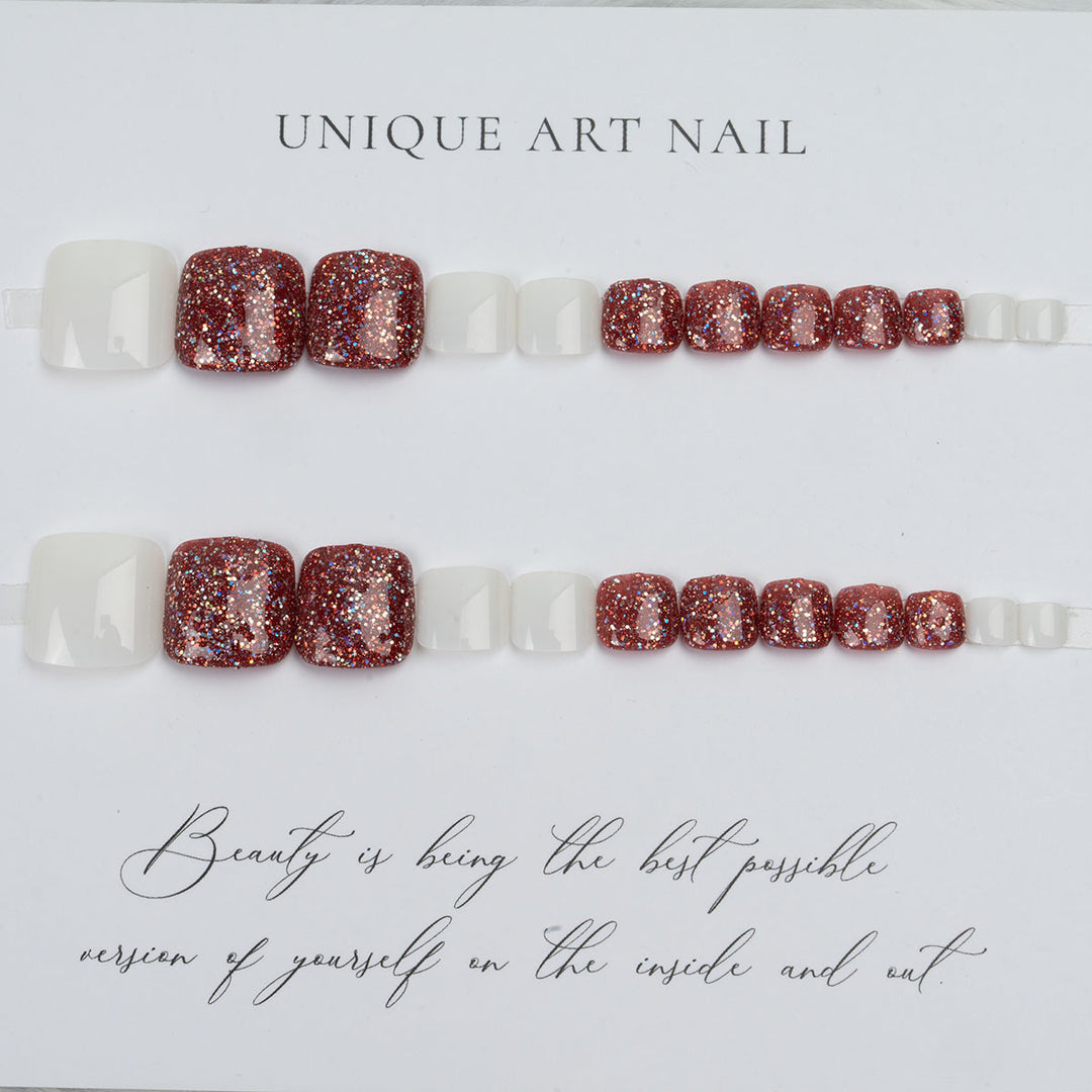 Glittering Pedicure Nail Art